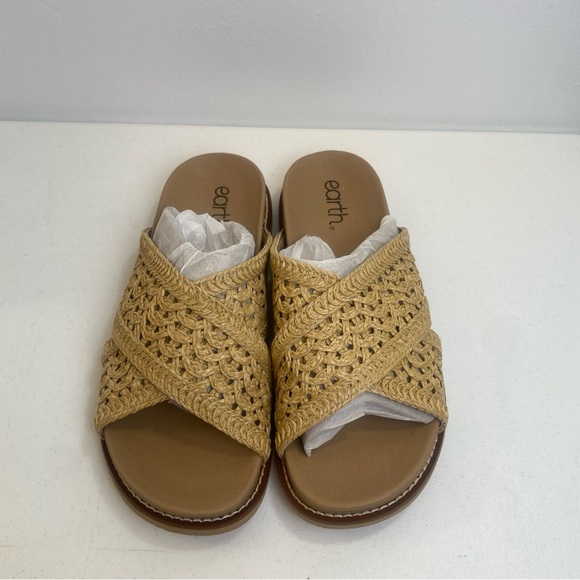 New Earth Women’s Flurry Woven Crisscross Flat Sandals Cushioned Insole SZ 8.5 M - Picture 3 of 15
